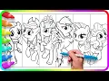 Coloring Pages MY LITTLE PONY - Mane Six Cardboard How to color My Little Pony Easy Drawing Art