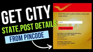 GET CITY STATE POST DETAILS FROM PINCODE PHP API PINCODE VERIFICATION PINCODE Checker