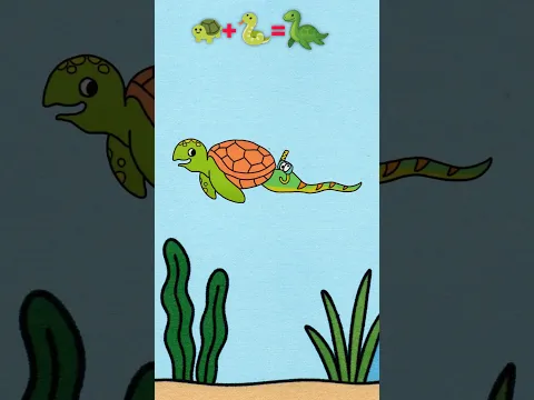 🐢➕🐍 Turtle + Snake = Plesiosaur #shorts #funny #dino