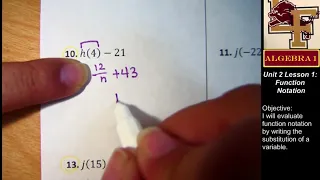 2-1 Function Notation Dailywork