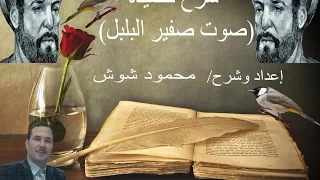 شرح قصيدة صوت صفير البلبل صوت صفير البلبل  شرح قصيدة صوت صفير البلبل صوت صفير البلبل