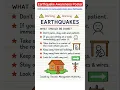 Eart uake Awareness Poster Easy Safety Tips