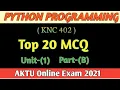 Python programming KNC 402 Top 25 mcq Unit - 1 part-B