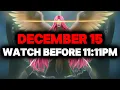 Lagu CHOSEN ONE, DEC 15 – GOD URGES YOU TO WATCH BEFORE 11:11PM☄️