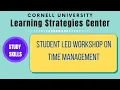 Study skills - A Student led Workshop on Time Management
