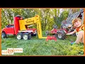 Tow truck emergencies with dad s go kart mom s Gator and engine repair Educational Kid Crew