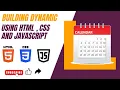 Building Dynamic Dates using HTML CSS and JavaScript Calendar banane ka tarika