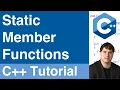 Static Member Functions C Tutorial