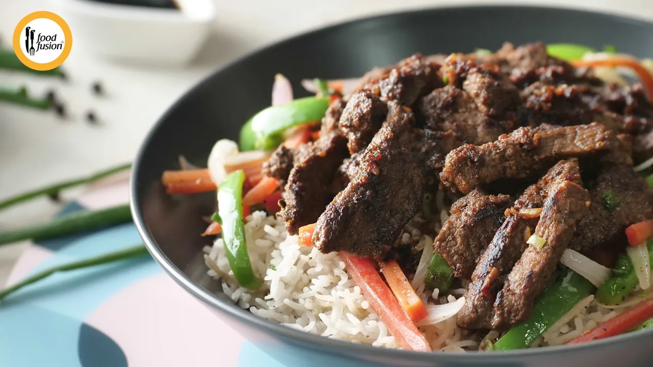 Beef Steak Strips Rice Bowl Recipe By Food Fusion