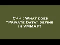 C What does Private Data define in VMMAP