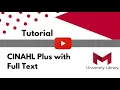 CINAHL Plus with Full Text Tutorial