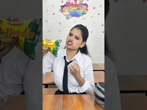 Noodles🍜 vs Cream Bun😱#shorts #school #schoollife #challenge #ytshorts #noodles #bachpan