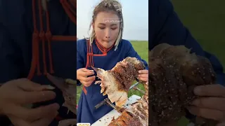 بنت أبى الهش أمهر فتاة في طبخ اللحوم في منغوليا لذيذ Explore Food الكويت 