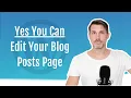 Can t Edit Your Blog Posts Page In WordPress Fix It Fast
