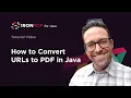 How to Convert URLs to PDF in Java