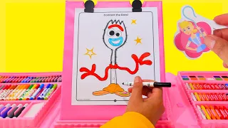 Coloreamos personajes de Toy Story con marcadores y pasteles al óleo