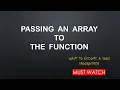 How to Pass an Array to Function in C programming Passing array in C