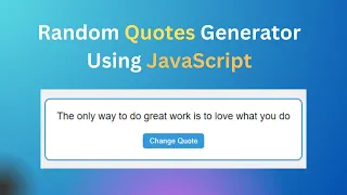 How to Create Random Quotes Generator Using HTML CSS JavaScript