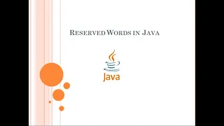 Learn Java Reserved Words in simplest way
