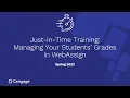 Managing Students Grades in WebAssign