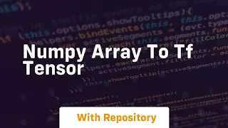 numpy array to tf tensor