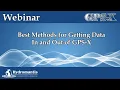 Best Methods for Getting Data In and Out of GPS-X