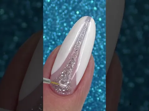Elegant White & Silver Nail Art Design 🌟 #nailart shorts #nails