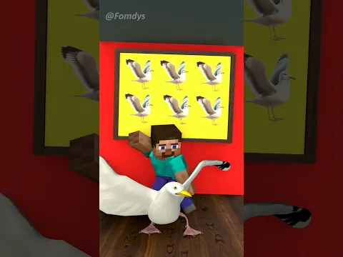 Herobrine and Seagull Dancing#youtubeshorts #seagull