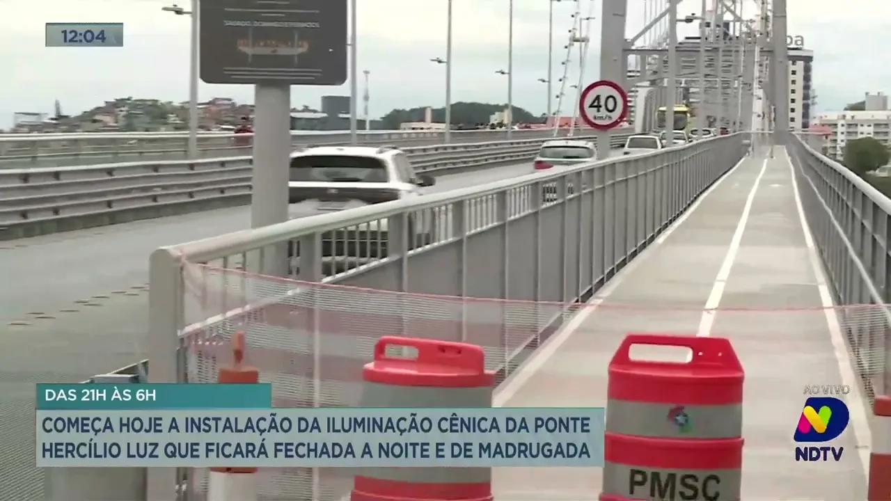 Instalação da iluminação cênica da Ponte Hercílio Luz começa no dia 30 de outubro