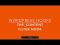 WordPress Filter Hook the content Part-35 Example