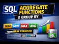 SQL Aggregate Functions with GROUP BY SUM MIN MAX AVG COUNT SQL Server