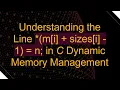 Understanding the Line m i sizes i - 1 n in C Dynamic Memory Management