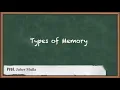 Types of Memory Embedded Hardware Embedded System and RTOS