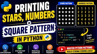 Printing stars numbers in square pattern in