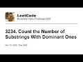 Daily Leetcode Nov 15 2025 - 3234 Count the Number of Substrings With Dominant Ones