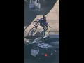 Dirt bike rider stops for gas during police chase