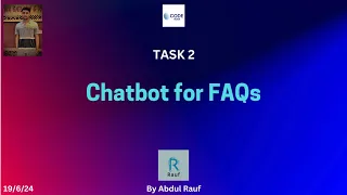 Building an AI Chatbot for FAQs CodeAlpha AI Intern Project