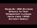 NodeJS IBM Watson Speech to Text Websocket closing with code 1000 without result
