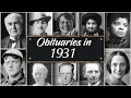 Obituary in 1931 Famous Faces WE LOST in 1931