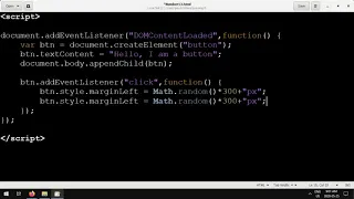 Learning Programming with Javascript - Creating a Button with DOM Elements