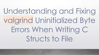 Understanding and Fixing valgrind Uninitialized Byte Errors When Writing C Structs to File