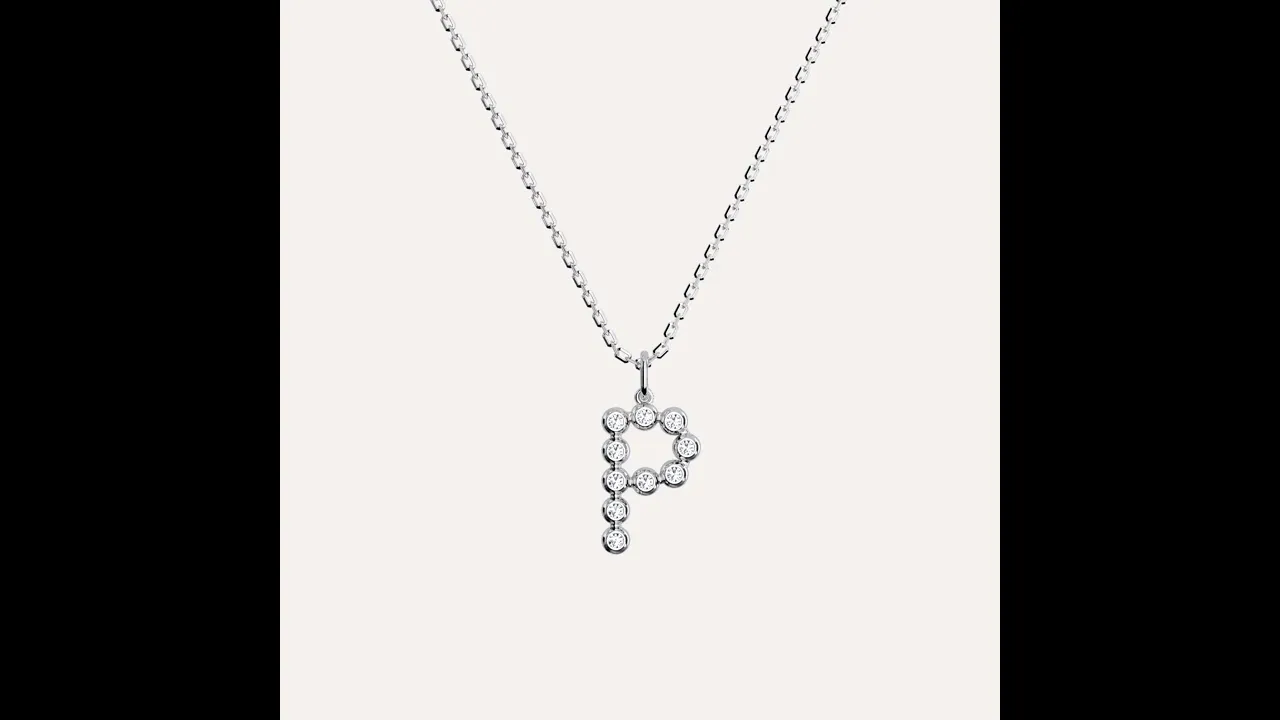 Letter P Initial Necklace Bubble Pendant