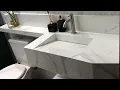 Lagu “Marble“ bathroom sink with porcelain tile with all sizes and steps