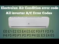 How to Electrolux air conditioner all error codes and solution ac error code
