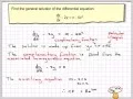 The complementary function and particular integral example