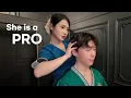 She Came Back King Luxury Barbershop Full Service ASMR Vietnam Massage Ear Cleaning Shampoo