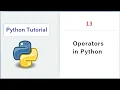 Operators in Python Complete Python Tutorial for Beginners in Hindi