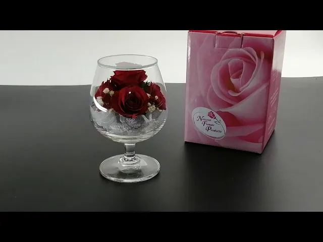 Видео-обзор Цветы в стекле в вакууме 'Карина красная', розы