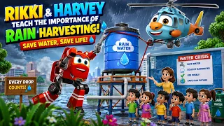 Supercar Rikki & Harvey Save Rain Water! Rainwater Harvesting | My Little TV