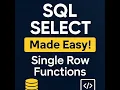 SQL SELECT Statement Single Row Functions Explained Beginners Tutorial